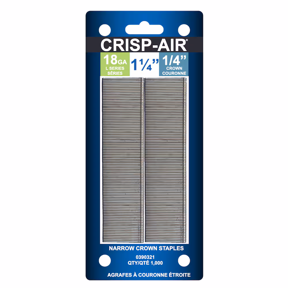 0390321 1-1/4"X 1000 Narrow
Crown Staple 18 gauge - Ritchie's Building & Flooring Centre