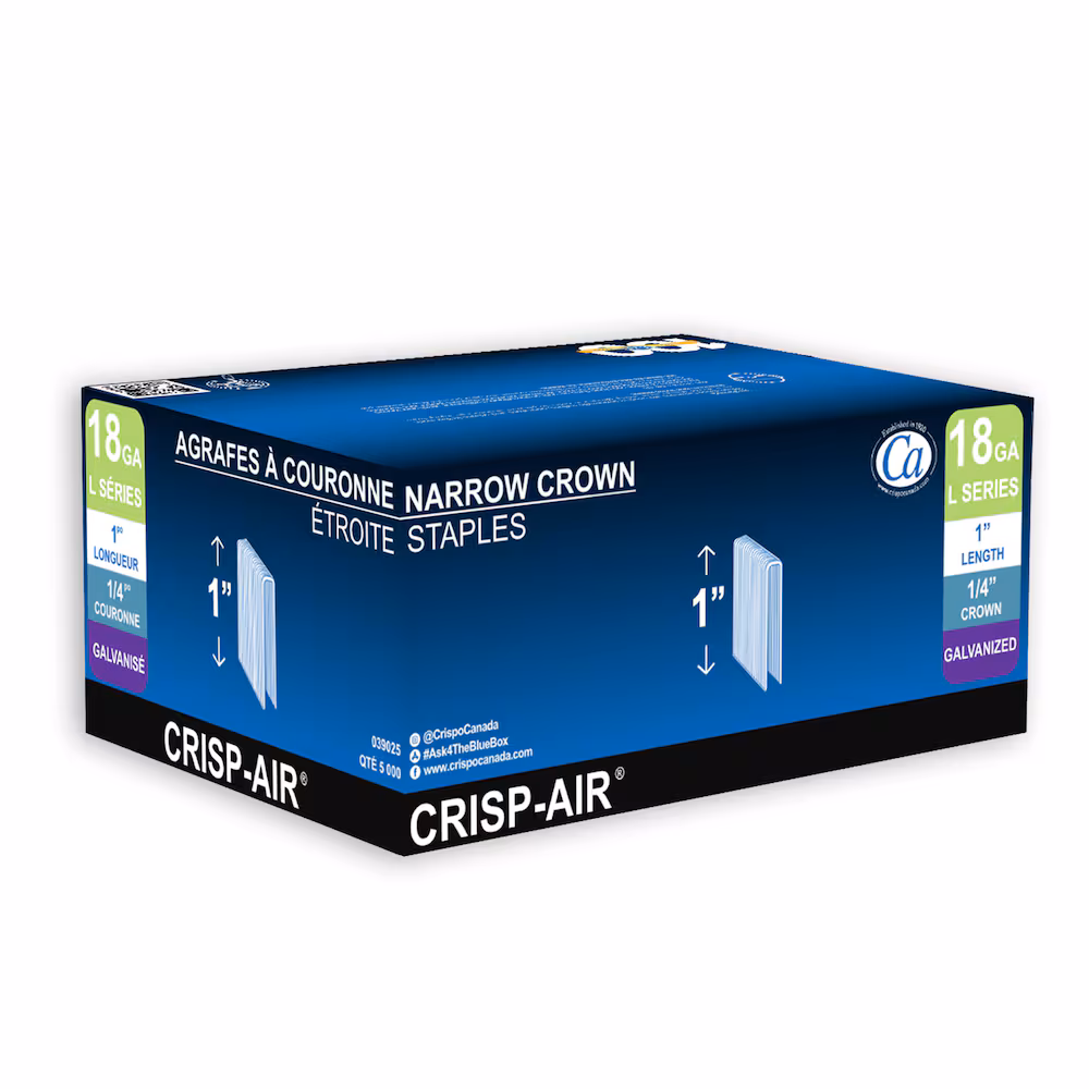 039025 1" x 1/4" Crown Staples x
5000 18 gauge - Ritchie's Building & Flooring Centre
