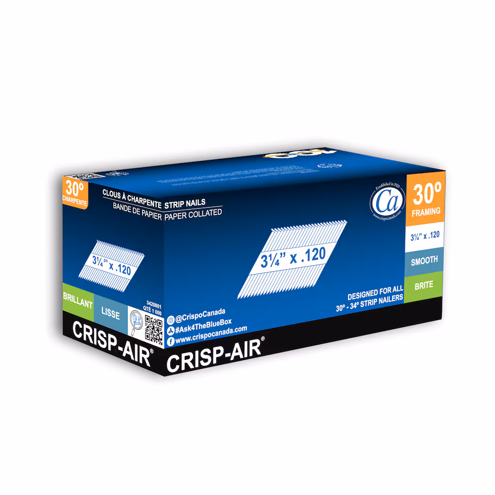 3420801 3 1/4" 30° x 1000 Brite
Framing nails - Ritchie's Building & Flooring Centre