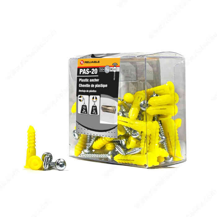 3/16" Plastic Anchor PAS316VP
100pc w/screws - Ritchie's Building & Flooring Centre