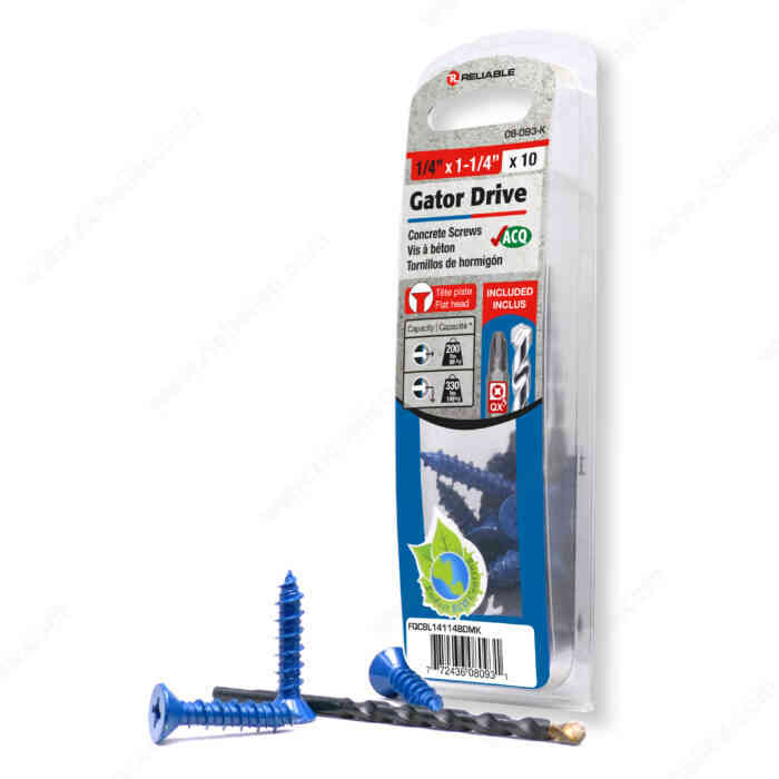 Gator Drive 1/4"x1-1/4" Concrete
Screw FQCBL14114BDMK - Ritchie's Building & Flooring Centre