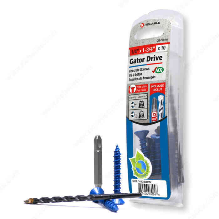Gator Drive 1/4"x1-3/4" Concrete
Screw FQCBL14134BDMK - Ritchie's Building & Flooring Centre
