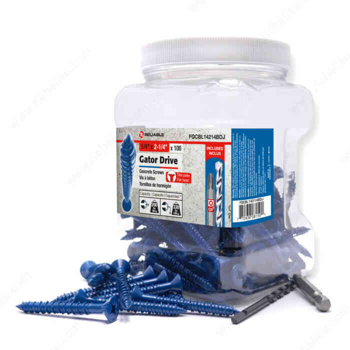 Gator Drive 1/4" X 2-1/4"
Concrete Screw FQCBL14214BDJ - Ritchie's Building & Flooring Centre