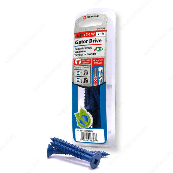 Gator Drive 1/4"x2-1/4" Concrete
Screw FQCBL14214BDMK - Ritchie's Building & Flooring Centre