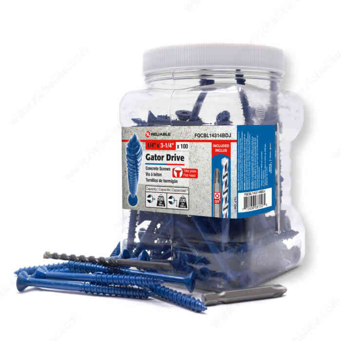 Gator Drive 1/4" x 3-1/4"
Concrete Screw FQCBL14314BDJ - Ritchie's Building & Flooring Centre