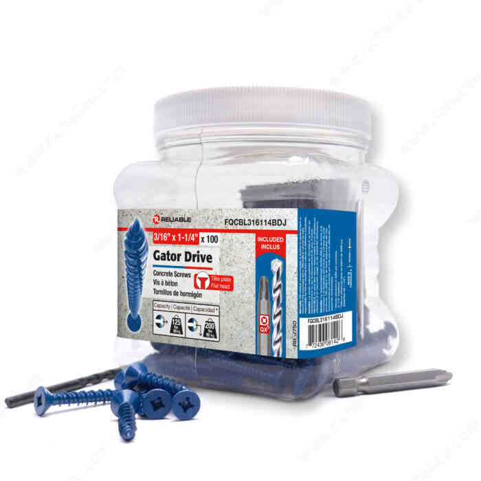 Gator Drive 3/16" x 1-1/4"
Concrete Screw FQCBL316114BDJ - Ritchie's Building & Flooring Centre