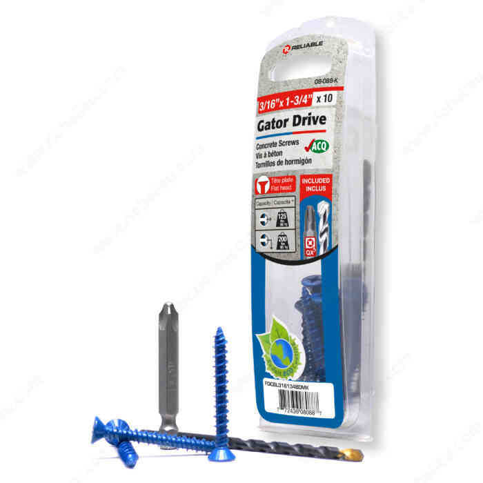 Gator Drive 3/16X1-3/4" Concrete
Screw FQCBL316134BDMK - Ritchie's Building & Flooring Centre