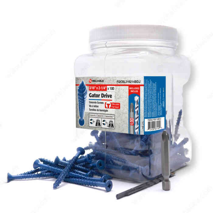 Gator Drive 3/16" x 2-1/4"
Concrete Screw FQCBL316214BDJ - Ritchie's Building & Flooring Centre