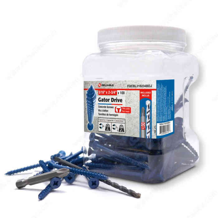 Gator Drive 3/16" x 2-3/4"
Concrete Screw FQCBL316234BDJ - Ritchie's Building & Flooring Centre