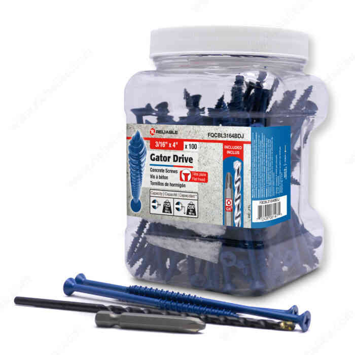 Gator Drive 3/16" x 4" Concrete
Screw FQCBL3164BDJ - Ritchie's Building & Flooring Centre