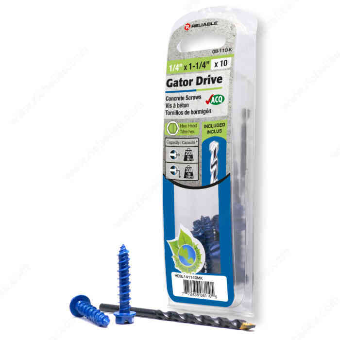 Gator Drive 1/4"x1-1/4" Concrete
Screw HCBL14114DMK - Ritchie's Building & Flooring Centre