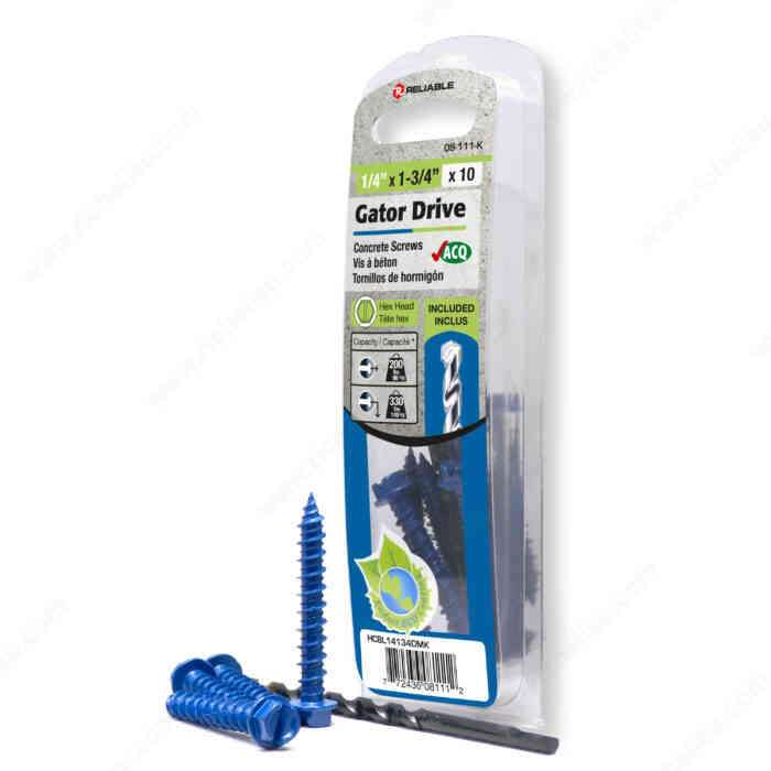 Gator Drive 1/4"x1-3/4" Concrete
Screw HCBL14134DMK - Ritchie's Building & Flooring Centre