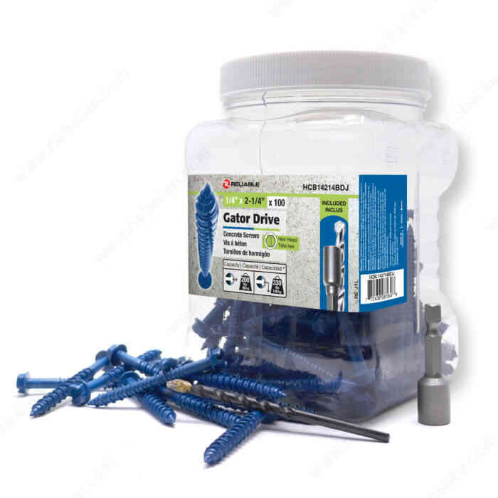 Gator Drive 1/4" x 2-1/4"
Concrete Screw HCBL14214BDJ - Ritchie's Building & Flooring Centre
