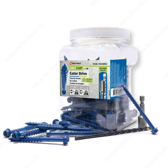 Gator Drive 1/4" x 2-3/4"
Concrete Screw HCBL14234BDJ - Ritchie's Building & Flooring Centre