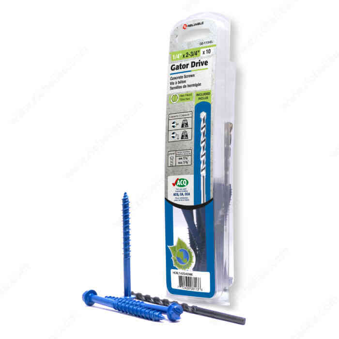 Gator Drive 1/4"x2-3/4" Concrete
Screw HCBL14234DMK - Ritchie's Building & Flooring Centre