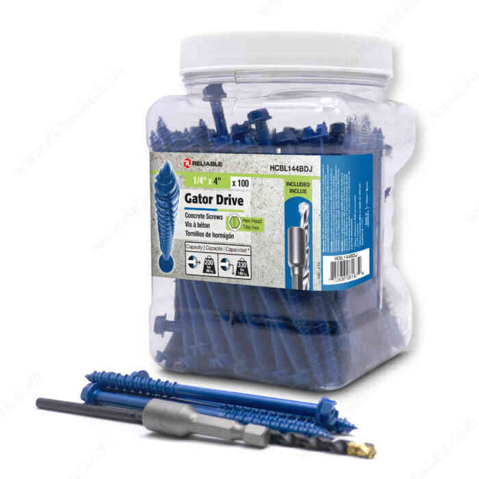 Gator Drive 1/4" x 4" Concrete
Screw HCBL144BDJ - Ritchie's Building & Flooring Centre