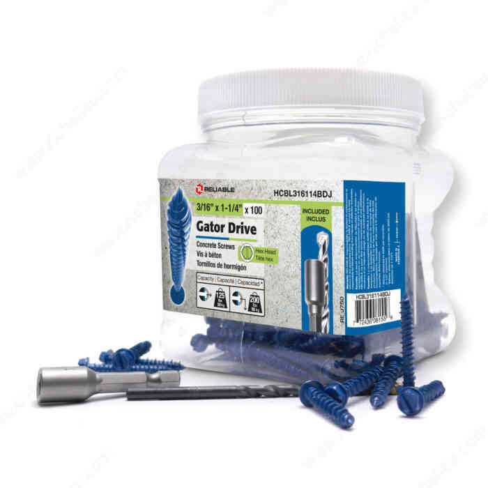 Gator Drive 3/16" x 1-1/4"
Concrete Screw HCBL316114BDJ - Ritchie's Building & Flooring Centre