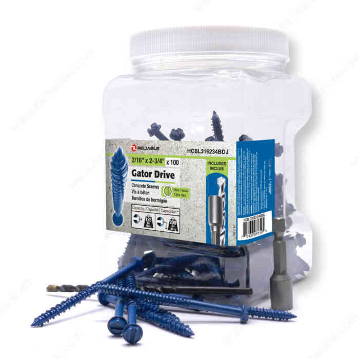 Gator Drive 3/16" x 2-3/4"
Concrete Screw HCBL316234BDJ - Ritchie's Building & Flooring Centre