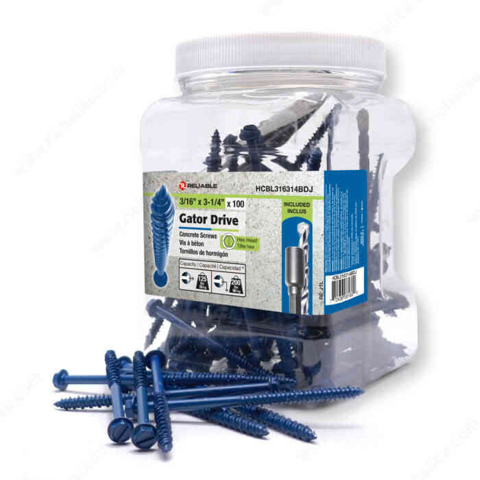 Gator Drive 3/16" x 3-1/4"
Concrete Screw HCBL316314BDJ - Ritchie's Building & Flooring Centre