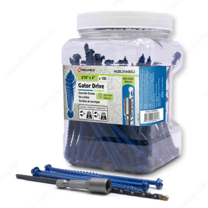 Gator Drive 3/16" x 4" Concrete
Screw HCBL3164BDJ - Ritchie's Building & Flooring Centre