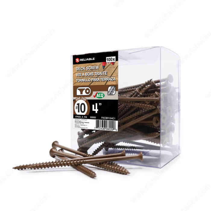 4" Brown Deck Screw (100pk)
FKCBR104C1 - Ritchie's Building & Flooring Centre