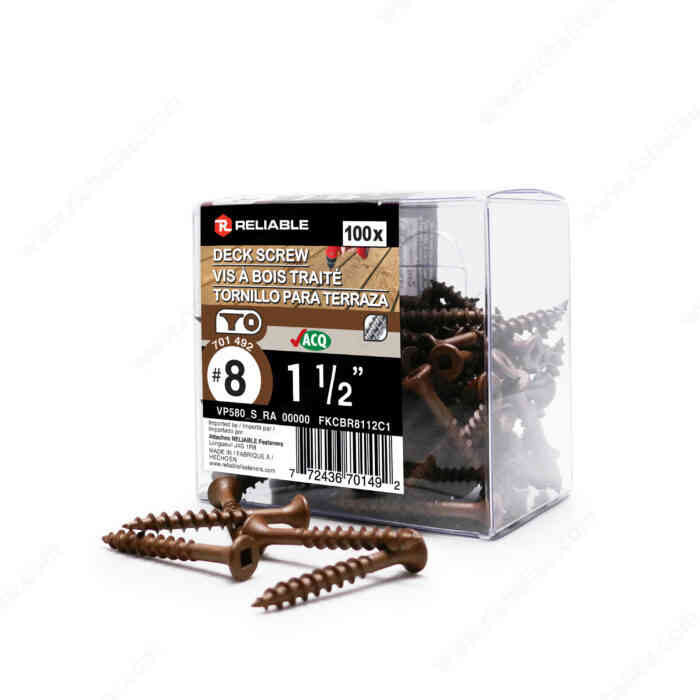 1-1/2" Brown Deck Screw (100pk)
FKCBR8112C1 - Ritchie's Building & Flooring Centre
