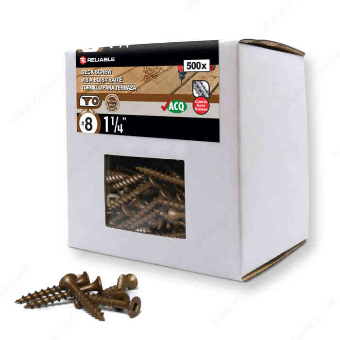 1-1/4" Brown Deck Screw (500pk)
FKCBR8114C5 - Ritchie's Building & Flooring Centre