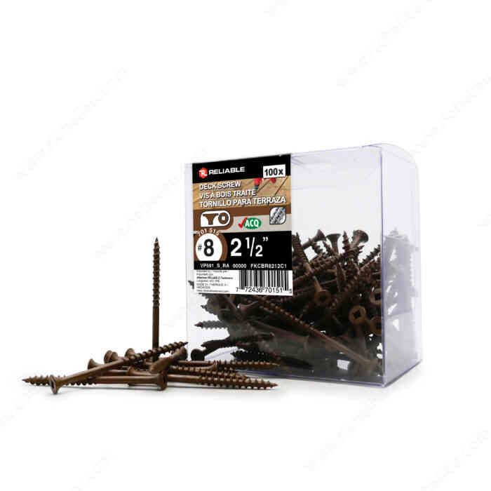 2-1/2" Brown Deck Screw (100pk)
FKCBR8212C1 - Ritchie's Building & Flooring Centre
