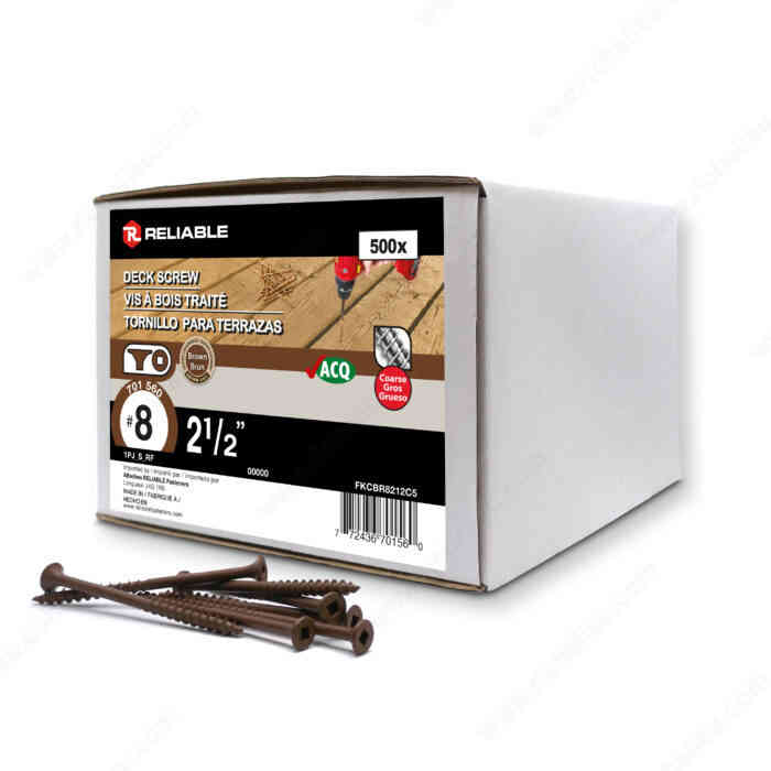 2-1/2" Brown Deck Screw (500pk)
FKCBR8212C5 - Ritchie's Building & Flooring Centre