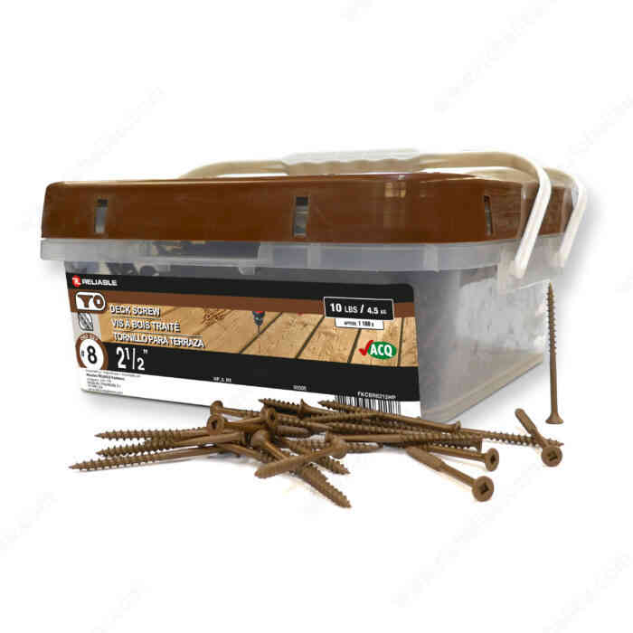 2-1/2" Brown Deck Screw Pail
(1100pk) FKCBR8212HP - Ritchie's Building & Flooring Centre