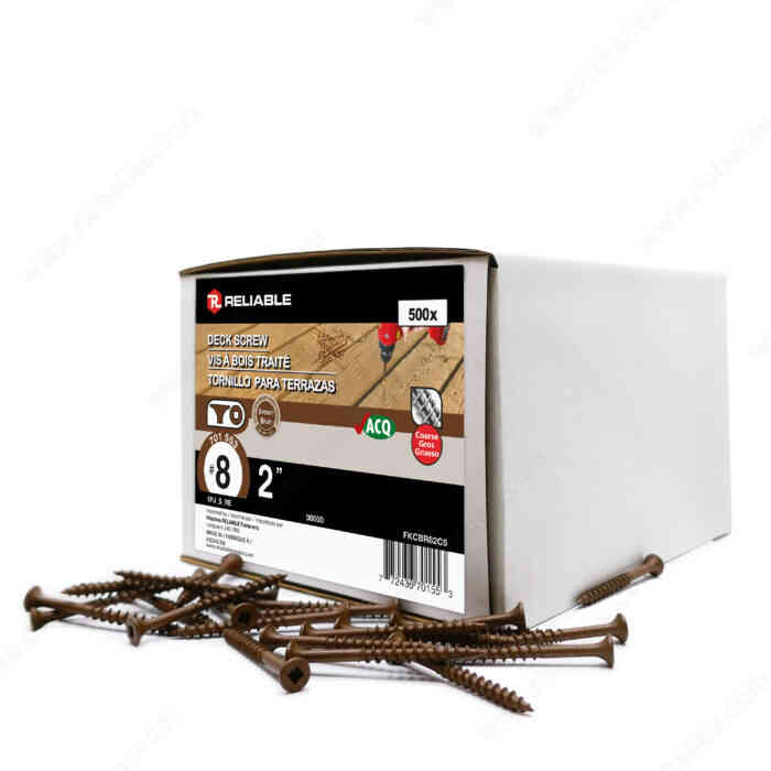 2" Brown Deck Screw (500pk)
FKCBR82C5 - Ritchie's Building & Flooring Centre