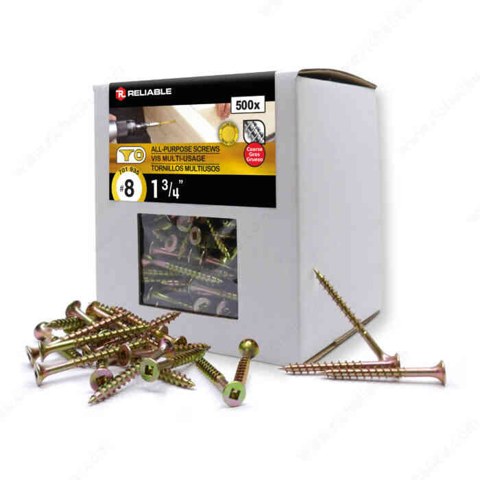 1-3/4" Yellow Zinc Screw (500pk)
FKCYZ8134C5 - Ritchie's Building & Flooring Centre