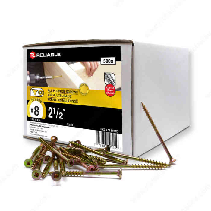 2-1/2" Yellow Zinc Screw (500PK)
FKCYZ8212C5 - Ritchie's Building & Flooring Centre