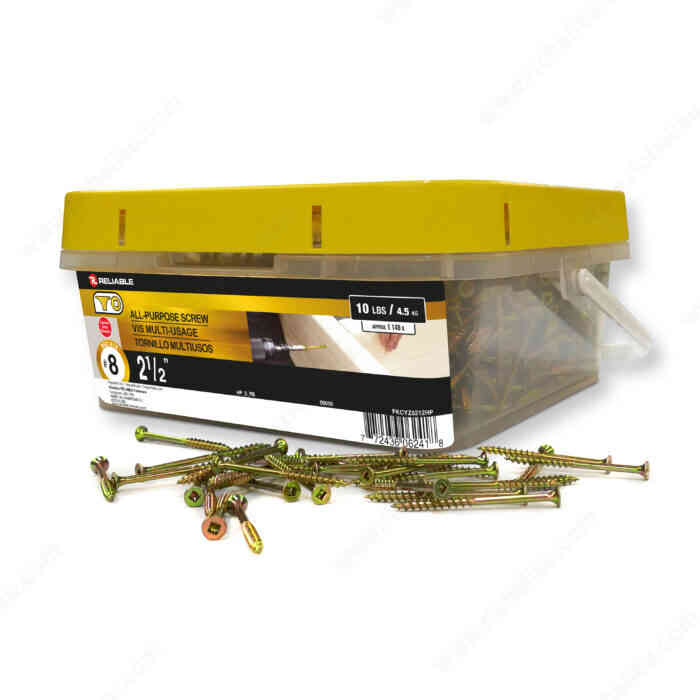 2-1/2" Yellow Zinc Screw Pail
(1717pk) FKCYZ8212HP - Ritchie's Building & Flooring Centre