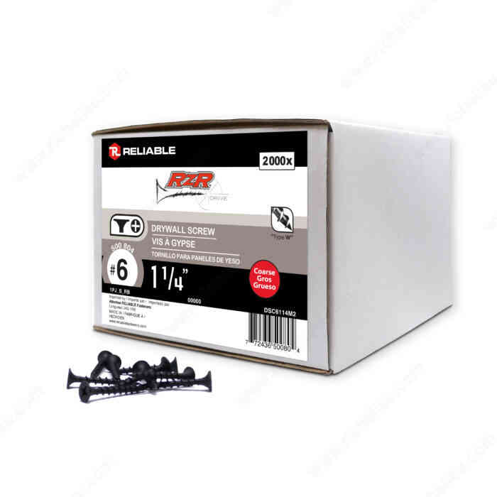 1-1/4" Drywall Screw (2000PK)
Coarse DSC6114M2 - Ritchie's Building & Flooring Centre