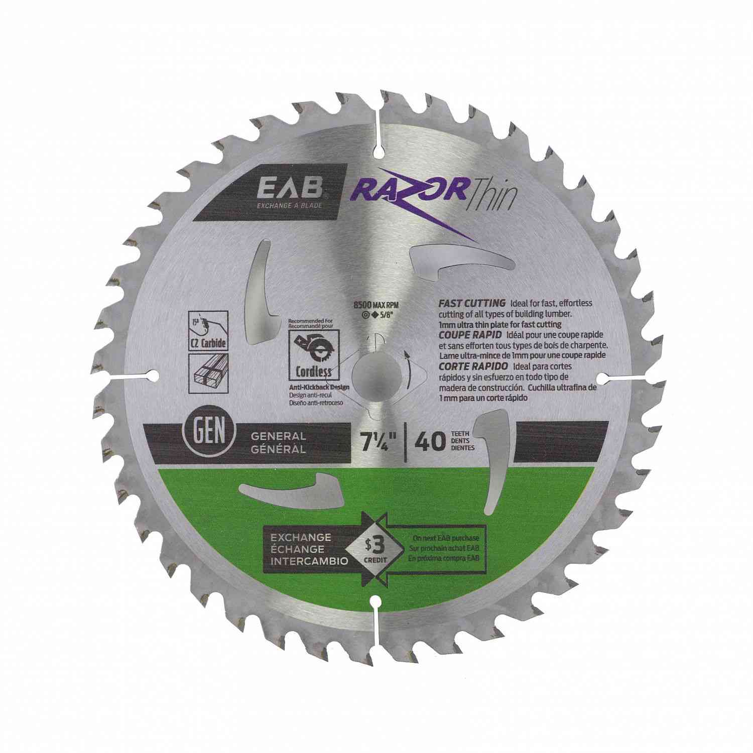 EAB 1011892 7-1/4" x 40T
 Razor Thin General
Purpose - Ritchie's Building & Flooring Centre