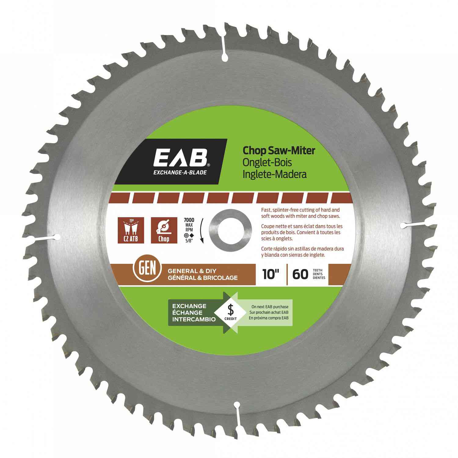 EAB Finish Miter Blade 10"x60T 
1011932 - Ritchie's Building & Flooring Centre