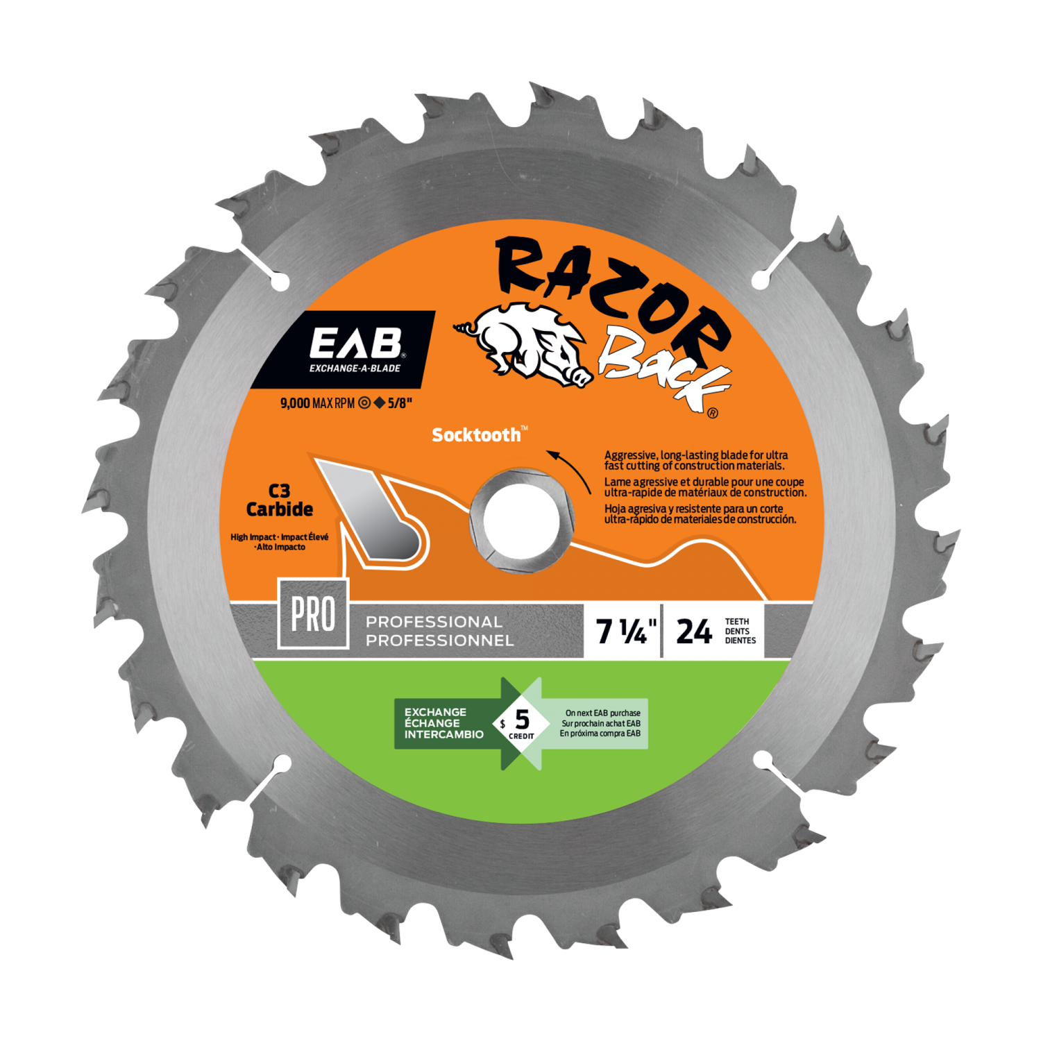 EAB Razorback Saw 7-1/4"x24T
1016342 - Ritchie's Building & Flooring Centre