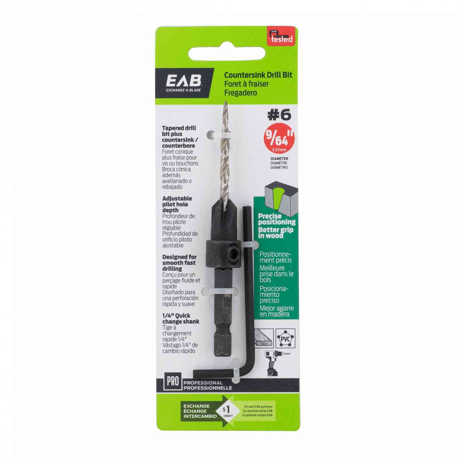 EAB 9/64" Countersink Drill Bit
1041202 - Ritchie's Building & Flooring Centre