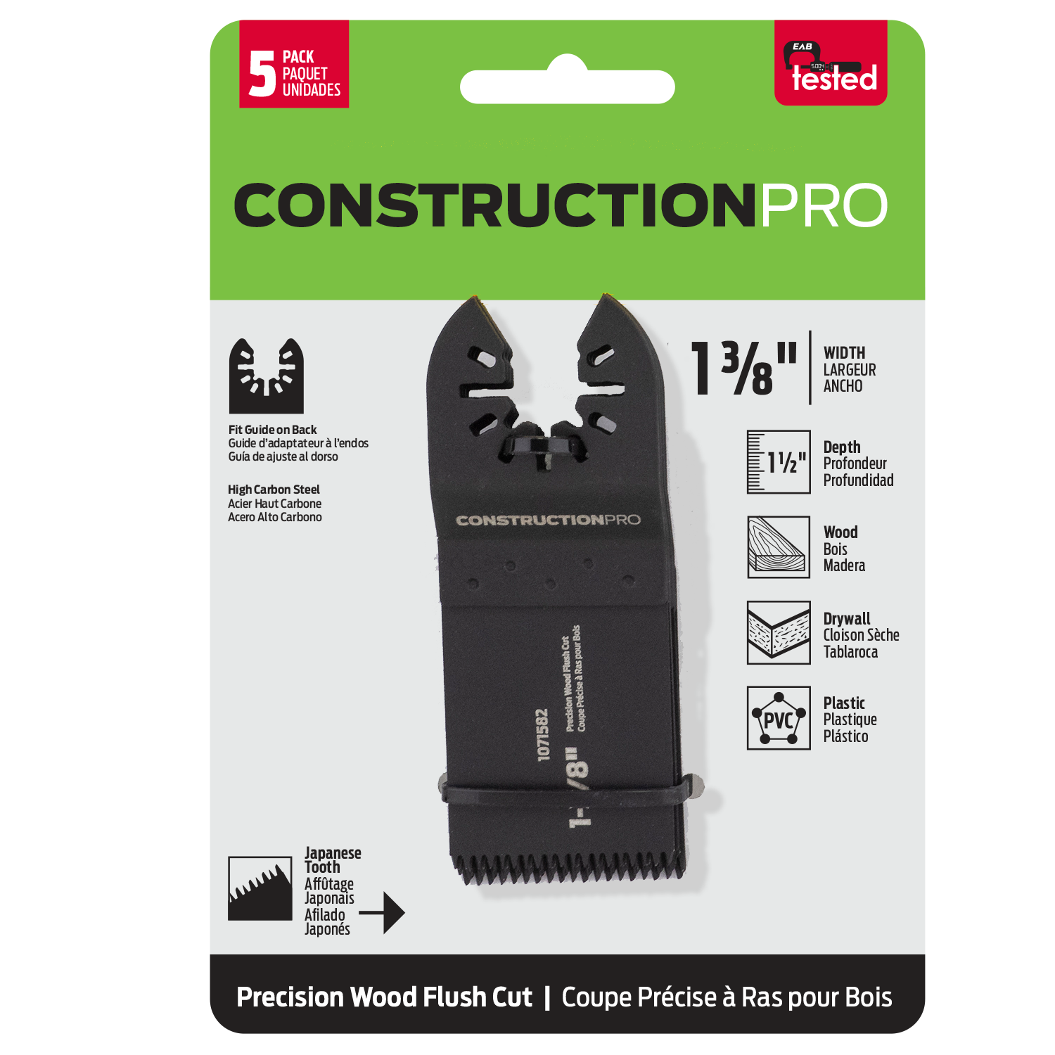 EAB 1071582 5PK Wood flush cut
blades - Ritchie's Building & Flooring Centre