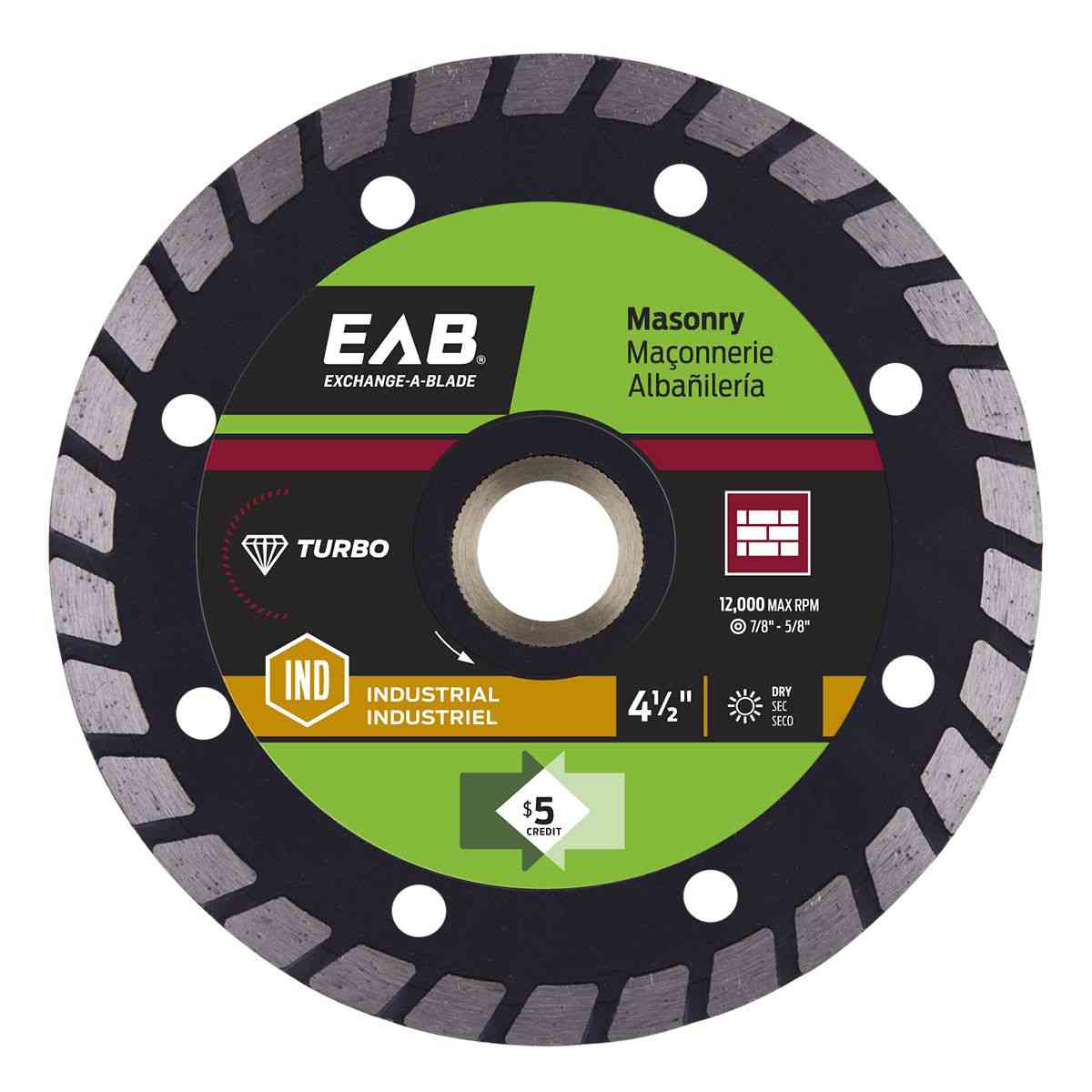EAB Masonry Blade 4-1/2" BlackTurbo 3110302 - Ritchie's Building & Flooring Centre