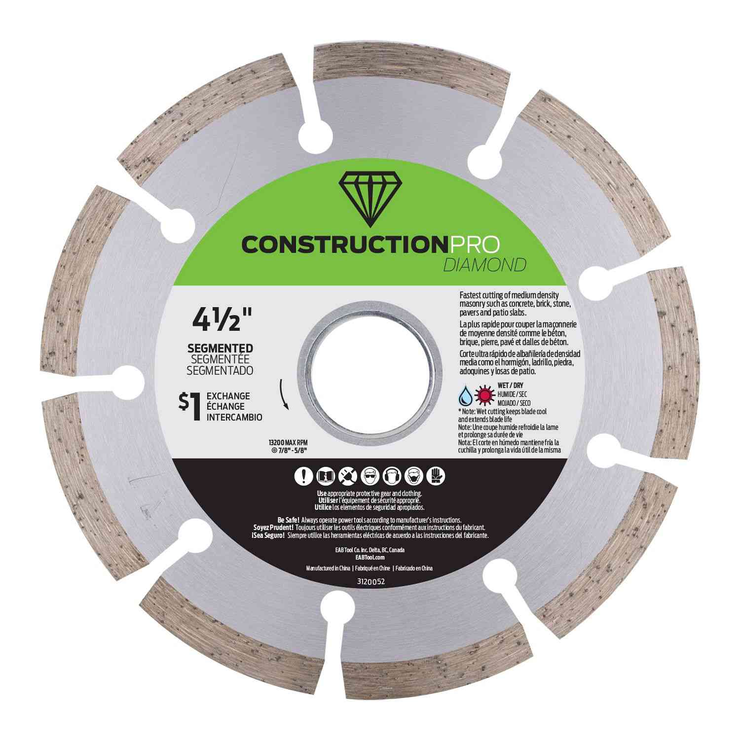 EAB 3120052 4-1/2" Segmented
Diamond Blade - Ritchie's Building & Flooring Centre