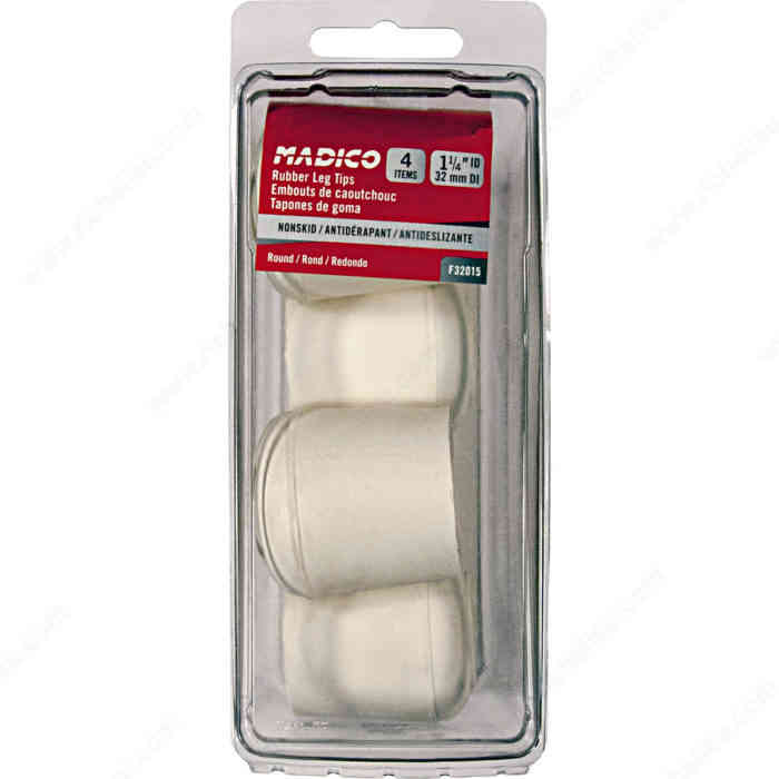 F32015 Madico Rubber Tips 1 1/4"
White 4PK - Ritchie's Building & Flooring Centre