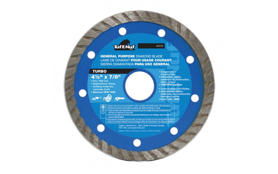 TASK 4-1/2" x 7/8" General
Purpose Diamond Blade 07410 - Ritchie's Building & Flooring Centre