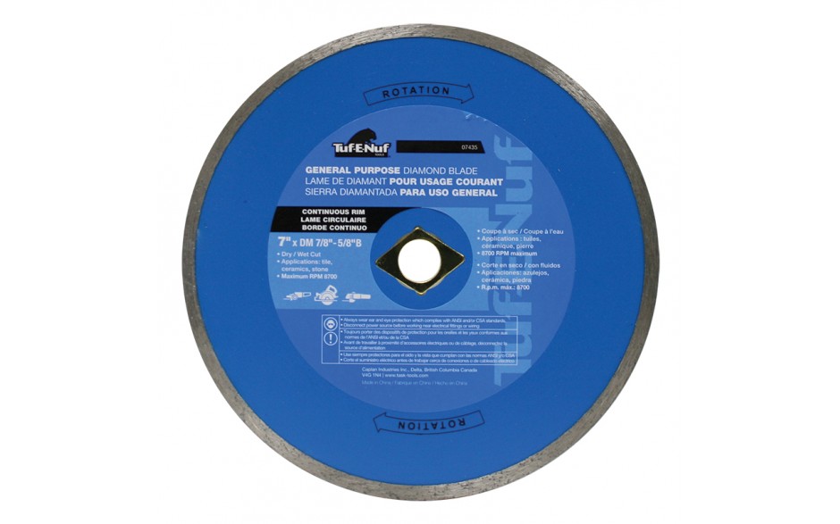 TASK 07435 7" General Purpose
Diamond Blade - Ritchie's Building & Flooring Centre