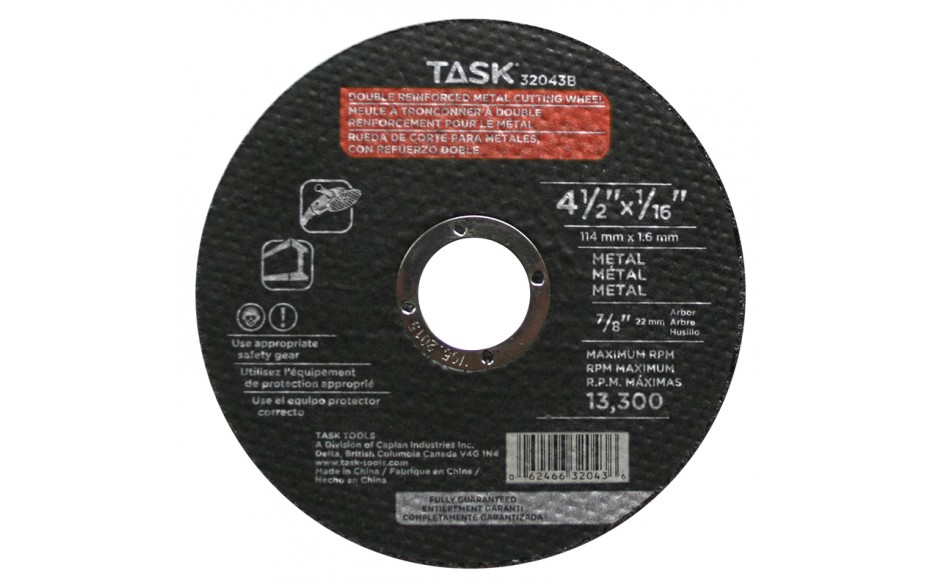 TASK 32043B 4-1/2"x1/16" Metal
Cutting Wheel - Ritchie's Building & Flooring Centre
