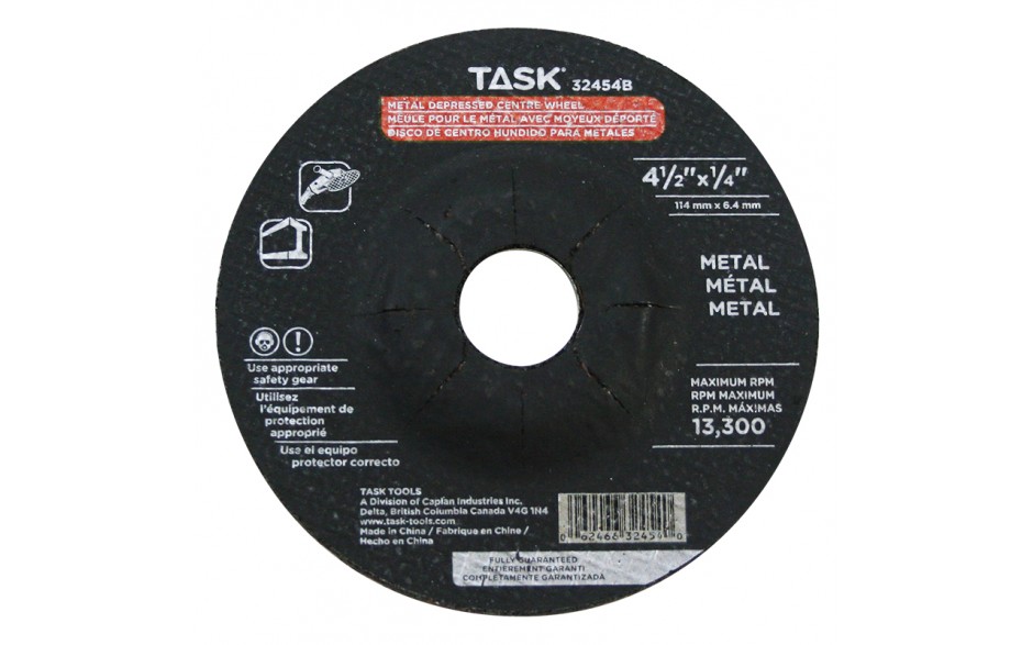TASK 32454B 4-1/2"x1/4" Metal
Cutting
Wheel - Ritchie's Building & Flooring Centre