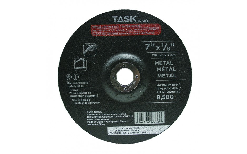 TASK 32708B 7"x1/8" Metal
Depressed
Center Wheel - Ritchie's Building & Flooring Centre