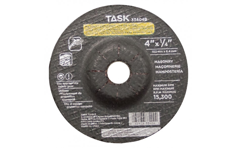 TASK 33404B 4"x1/4" Masonry
Wheel - Ritchie's Building & Flooring Centre