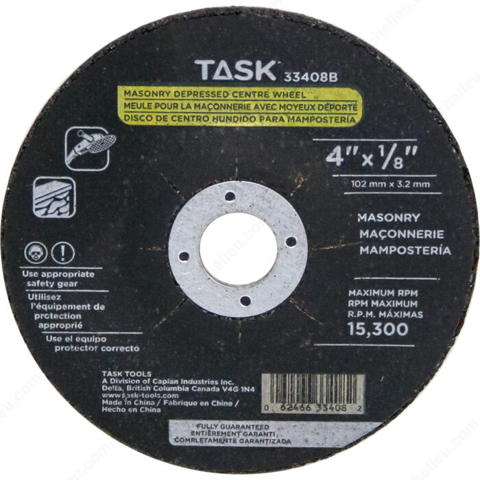 TASK 33408B 4"x1/8" Masonry
Wheel - Ritchie's Building & Flooring Centre